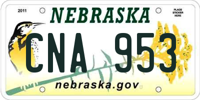 NE license plate CNA953