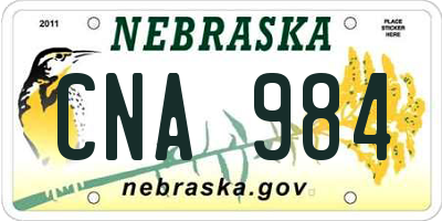 NE license plate CNA984