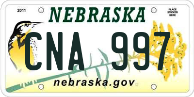 NE license plate CNA997