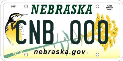 NE license plate CNB000