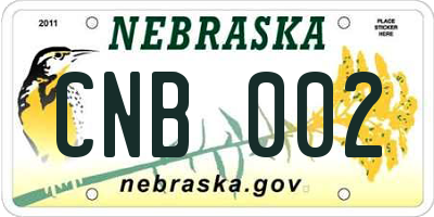 NE license plate CNB002