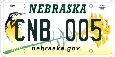 NE license plate CNB005