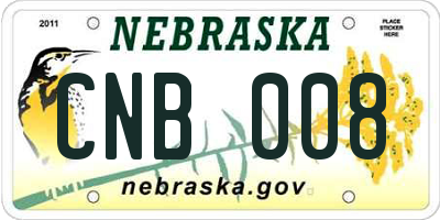 NE license plate CNB008