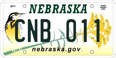 NE license plate CNB011