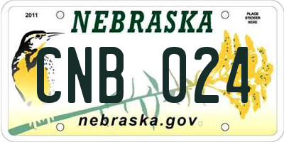 NE license plate CNB024