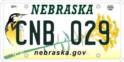 NE license plate CNB029