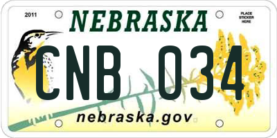 NE license plate CNB034