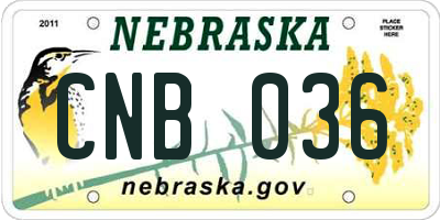 NE license plate CNB036