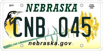 NE license plate CNB045