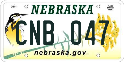 NE license plate CNB047