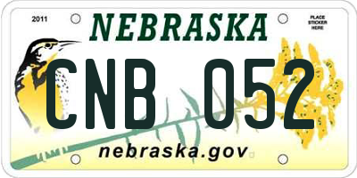 NE license plate CNB052