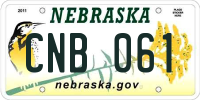 NE license plate CNB061