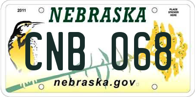 NE license plate CNB068