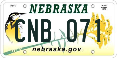 NE license plate CNB071
