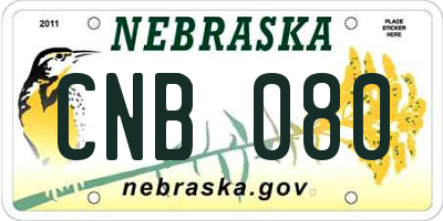 NE license plate CNB080