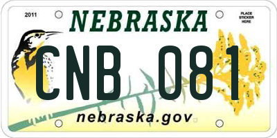 NE license plate CNB081