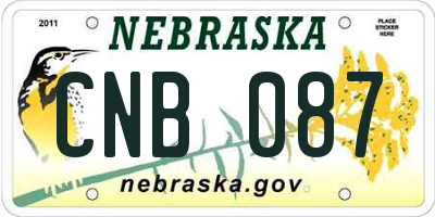 NE license plate CNB087