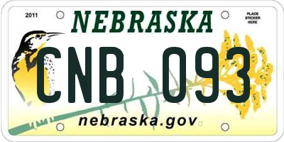 NE license plate CNB093