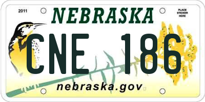 NE license plate CNE186