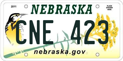 NE license plate CNE423