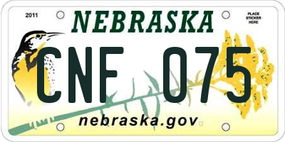 NE license plate CNF075