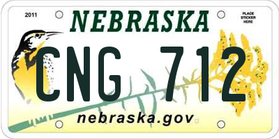 NE license plate CNG712