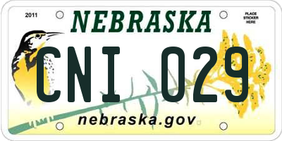 NE license plate CNI029