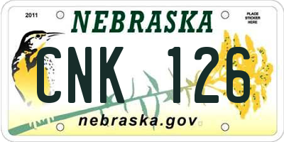 NE license plate CNK126