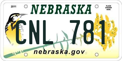 NE license plate CNL781