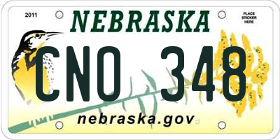 NE license plate CNO348