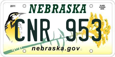 NE license plate CNR953