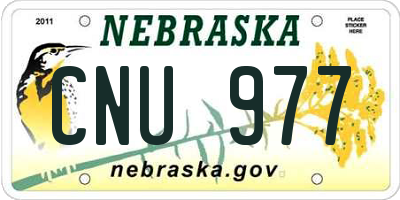 NE license plate CNU977