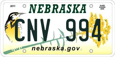 NE license plate CNV994