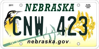 NE license plate CNW423