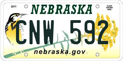 NE license plate CNW592