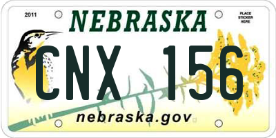 NE license plate CNX156