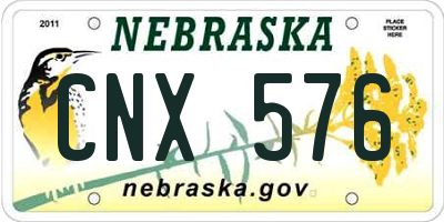 NE license plate CNX576