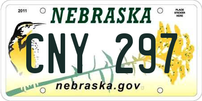 NE license plate CNY297