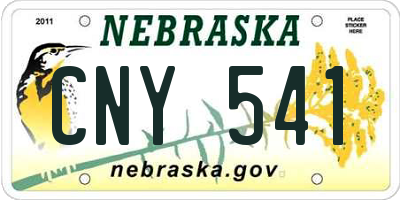 NE license plate CNY541