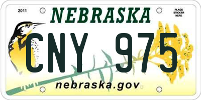 NE license plate CNY975