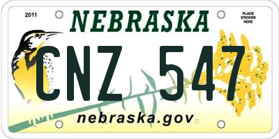 NE license plate CNZ547