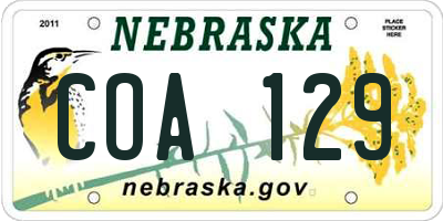 NE license plate COA129