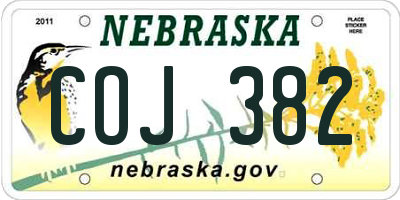 NE license plate COJ382