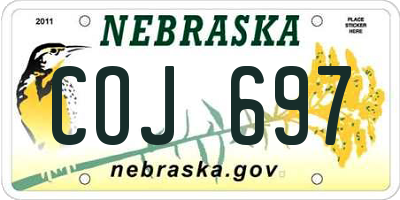 NE license plate COJ697