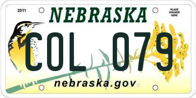 NE license plate COL079