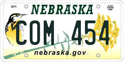 NE license plate COM454