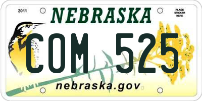 NE license plate COM525