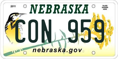 NE license plate CON959