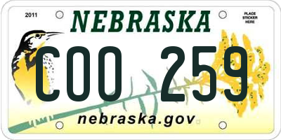NE license plate COO259
