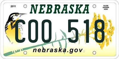 NE license plate COO518